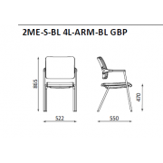 Scaun de Conferintă 2ME-S-BL 4L-ARM-BL GBP