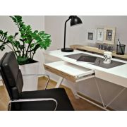 Masă de birou alb lucios AMY
