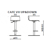 Scaun de Bar cu Spătar Jos CAFE VII UP&DOWN